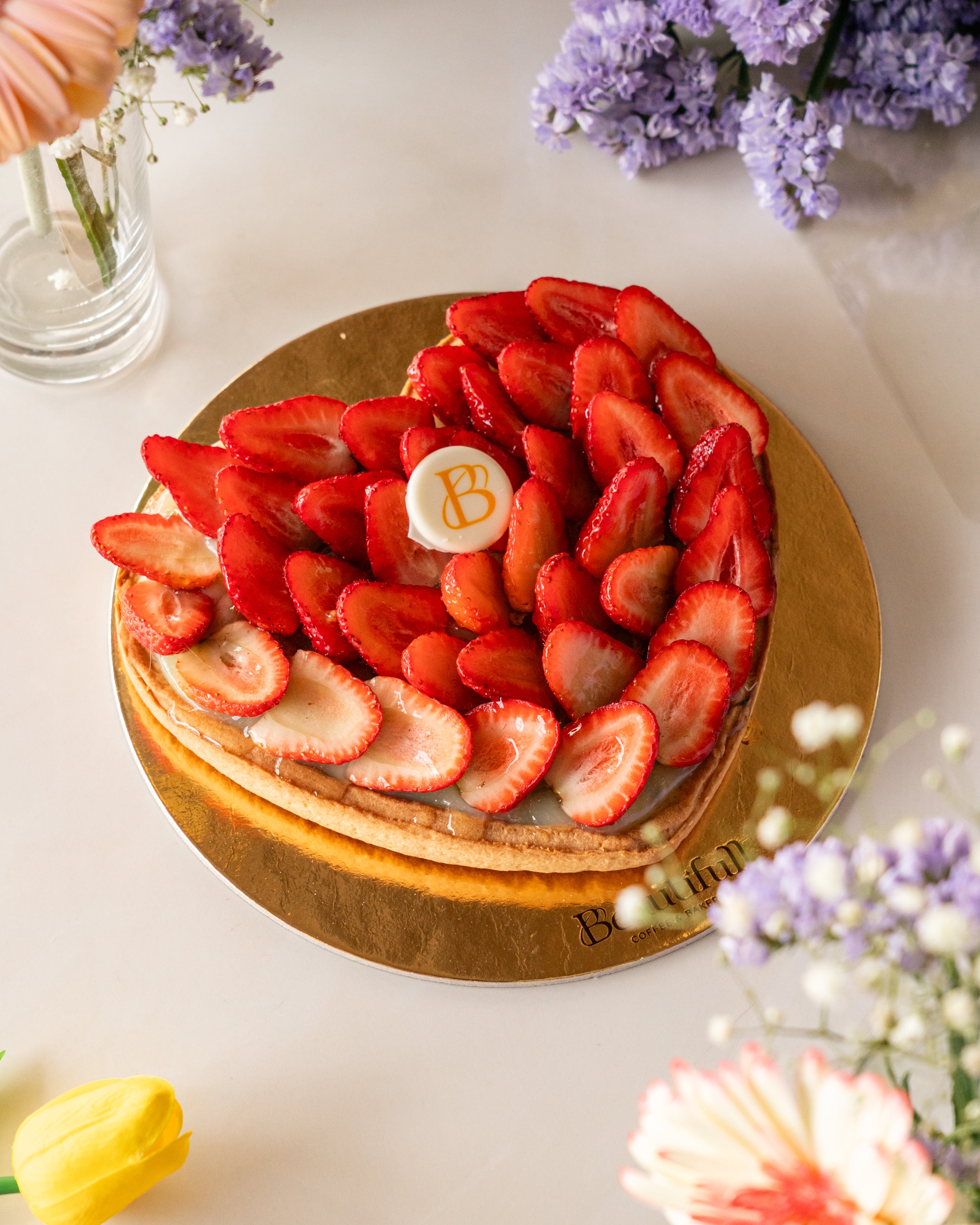 Crostata cuore di Mamma con fragole